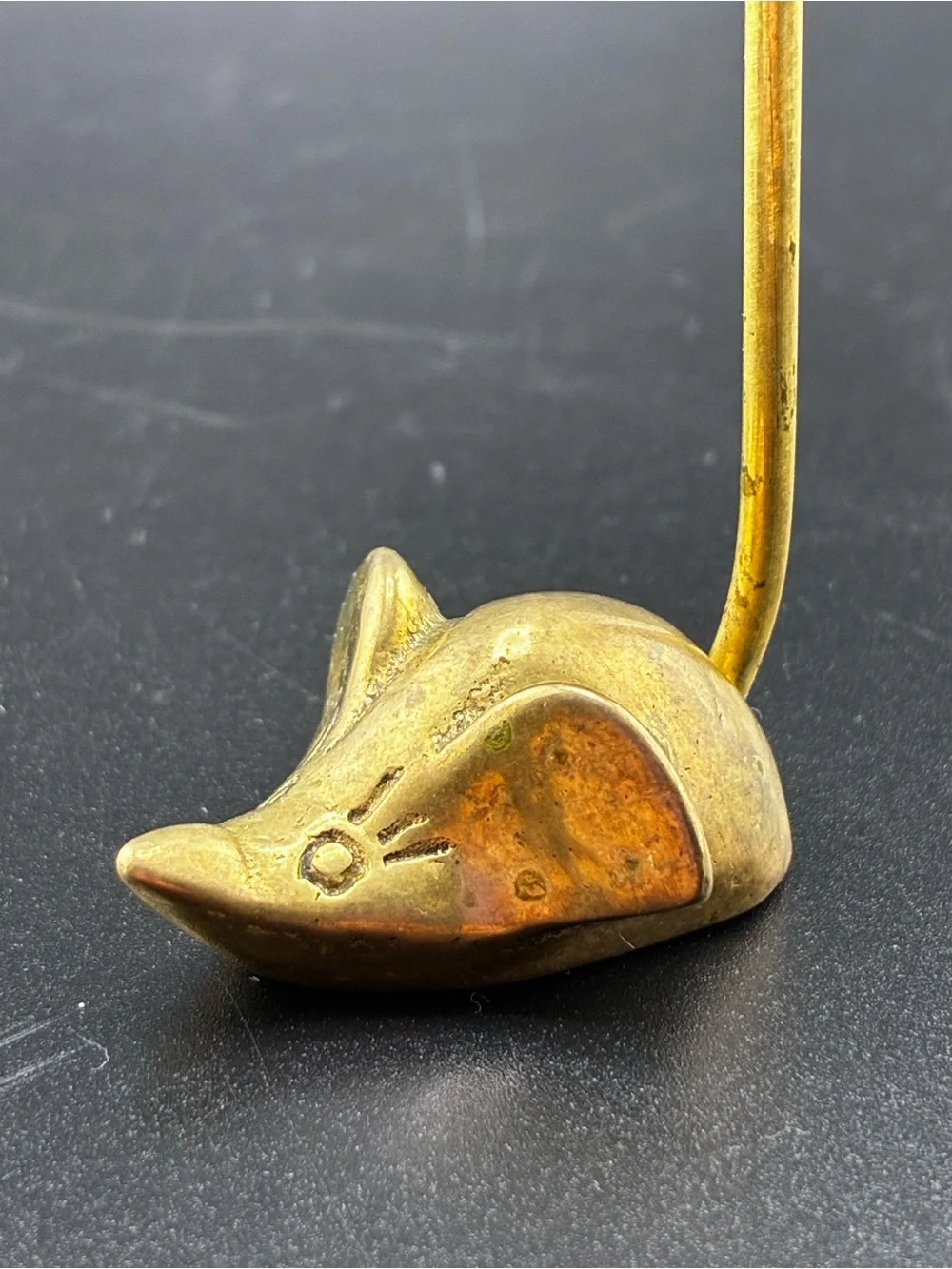 Source Unknown Solid Brass Mouse Memo/Note Holder